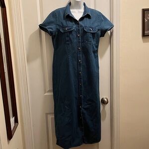 Talbots Classic Blue Denim maxi dress sz 12